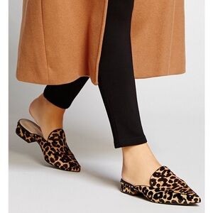 Leopard Calf Hair Piper Mules
